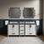 Lexora Ziva 80" White Double Vanity Cabinet, Cultured Marble Top, White Square Sink and no Mirror