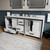 Lexora Ziva 80" White Double Vanity Cabinet, Cultured Marble Top, White Square Sink and no Mirror