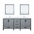 Lexora Ziva 80" Dark Grey Double Vanity Cabinet, Cultured Marble Top, White Square Sink and 30" Mirrors w/ Faucet