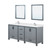 Lexora Ziva 80" Dark Grey Double Vanity Cabinet, Cultured Marble Top, White Square Sink and 30" Mirrors w/ Faucet
