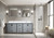 Lexora Ziva 80" Dark Grey Double Vanity Cabinet, Cultured Marble Top, White Square Sink and 30" Mirrors w/ Faucet