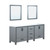 Lexora Ziva 80" Dark Grey Double Vanity, Cultured Marble Top, White Square Sink and 30" Mirrors