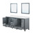 Lexora Ziva 80" Dark Grey Double Vanity Cabinet, Cultured Marble Top, White Square Sink and 30" Mirrors