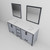 Lexora Ziva 80" Dark Grey Double Vanity Cabinet, Cultured Marble Top, White Square Sink and 30" Mirrors