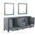 Lexora Ziva 80" Dark Grey Double Vanity, no Top and 30" Mirrors