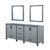 Lexora Ziva 80" Dark Grey Double Vanity Cabinet, no Top and 30" Mirrors