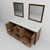 Lexora Ziva 80" Rustic Barnwood Double Vanity Cabinet, Cultured Marble Top, White Square Sink and 30" Mirrors