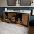 Lexora Ziva 80" Rustic Barnwood Double Vanity Cabinet, Cultured Marble Top, White Square Sink and 30" Mirrors