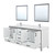 Lexora Ziva 84" White Double Vanity Cabinet, Cultured Marble Top, White Square Sink and 34" Mirrors w/ Faucet Lexora Ziva 84" White Double Vanity Cabinet, Cultured Marble Top, White Square Sink and 34" Mirrors w/ Faucet