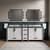 Lexora Ziva 84" White Double Vanity Cabinet, Cultured Marble Top, White Square Sink and 34" Mirrors w/ Faucet