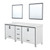 Lexora Ziva 84" White Double Vanity Cabinet, Cultured Marble Top, White Square Sink and 34" Mirrors