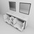 Lexora Ziva 84" White Double Vanity Cabinet, Cultured Marble Top, White Square Sink and 34" Mirrors
