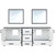 Lexora Ziva 84" White Double Vanity, no Top and 34" Mirrors