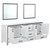 Lexora Ziva 84" White Double Vanity, no Top and 34" Mirrors