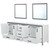 Lexora Ziva 84" White Double Vanity, no Top and 34" Mirrors