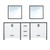 Lexora Ziva 84" White Double Vanity Cabinet, no Top and 34" Mirrors