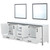 Lexora Ziva 84" White Double Vanity Cabinet, no Top and 34" Mirrors
