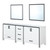 Lexora Ziva 84" White Double Vanity Cabinet, no Top and 34" Mirrors