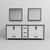 Lexora Ziva 84" White Double Vanity Cabinet, no Top and 34" Mirrors