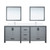 Lexora Ziva 84" Dark Grey Double Vanity Cabinet, Cultured Marble Top, White Square Sink and 34" Mirrors w/ Faucet