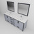 Lexora Ziva 84" Dark Grey Double Vanity Cabinet, Cultured Marble Top, White Square Sink and 34" Mirrors w/ Faucet