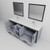 Lexora Ziva 84" Dark Grey Double Vanity Cabinet, Cultured Marble Top, White Square Sink and 34" Mirrors w/ Faucet