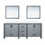 Lexora Ziva 84" Dark Grey Double Vanity Cabinet, Cultured Marble Top, White Square Sink and 34" Mirrors
