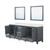 Lexora Ziva 84" Dark Grey Double Vanity Cabinet, Cultured Marble Top, White Square Sink and 34" Mirrors
