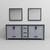 Lexora Ziva 84" Dark Grey Double Vanity Cabinet, Cultured Marble Top, White Square Sink and 34" Mirrors