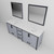 Lexora Ziva 84" Dark Grey Double Vanity Cabinet, Cultured Marble Top, White Square Sink and 34" Mirrors