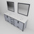 Lexora Ziva 84" Dark Grey Double Vanity Cabinet, Cultured Marble Top, White Square Sink and 34" Mirrors