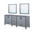 Lexora Ziva 84" Dark Grey Double Vanity Cabinet, no Top and 34" Mirrors