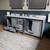 Lexora Ziva 84" Dark Grey Double Vanity Cabinet, no Top and 34" Mirrors