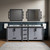 Lexora Ziva 84" Dark Grey Double Vanity Cabinet, Cultured Marble Top, White Square Sink and no Mirror