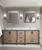 Lexora Ziva 84" Rustic Barnwood Double Vanity Cabinet, Cultured Marble Top, White Square Sink and 34" Mirrors w/ Faucet