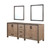 Lexora Ziva 84" Rustic Barnwood Double Vanity Cabinet, no Top and 34" Mirrors