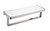 Lexora Bagno Bianca Stainless Steel White Glass Shelf w/ Towel Bar - Gun Metal - 14.17 Inch x  5" x 4.13"