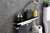 Lexora Bagno Bianca Stainless Steel Black Glass Shelf w/ Towel Bar & Robe Hook - Chrome