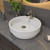 Alfi ABC702 White 19" Round Semi Recessed Ceramic Sink with Faucet Hole