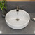 ALFI White 19" Round Semi Recessed Ceramic Vessel Sink with Faucet Hole - ABC702
