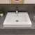 ALFI White 24" x 20" Rectangular Semi Recessed Ceramic Sink with Faucet Hole - ABC701
