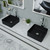 ALFI Black Matte 16" Modern Square Above Mount Ceramic Sink - ABC903-BM