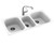 Swanstone 22 x 44 Undermount or Self-Rimming Triple Bowl Sink in Bisque - KS04422TB.018