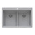 Ruvati 33 x 22 inch epiGranite Drop-in TopMount Granite Composite Double Bowl Low Divide Kitchen Sink - Silver Gray - RVG1385GR