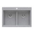 Ruvati 33 x 22 inch epiGranite Drop-in TopMount Granite Composite Double Bowl Low Divide Kitchen Sink - Silver Gray - RVG1385GR