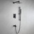 Lexora Cero Tub & Shower Faucet Set, 8" Square Rain Shower and Handheld, Matte Black