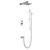 Lexora Cero Tub & Shower Faucet Set, 8" Square Rain Shower and Handheld - Chrome
