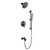 Lexora Luviah Tub & Shower Faucet Set, 8" Round Rain Shower and Handheld, Matte Black