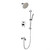 Lexora Luviah Tub & Shower Faucet Set, 8" Round Rain Shower and Handheld, Chrome