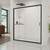 DreamLine Infinity-Z 30 in. D x 60 in. W x 76 3/4 in. H Clear Sliding Shower Door in Satin Black, Right Drain and Backwalls